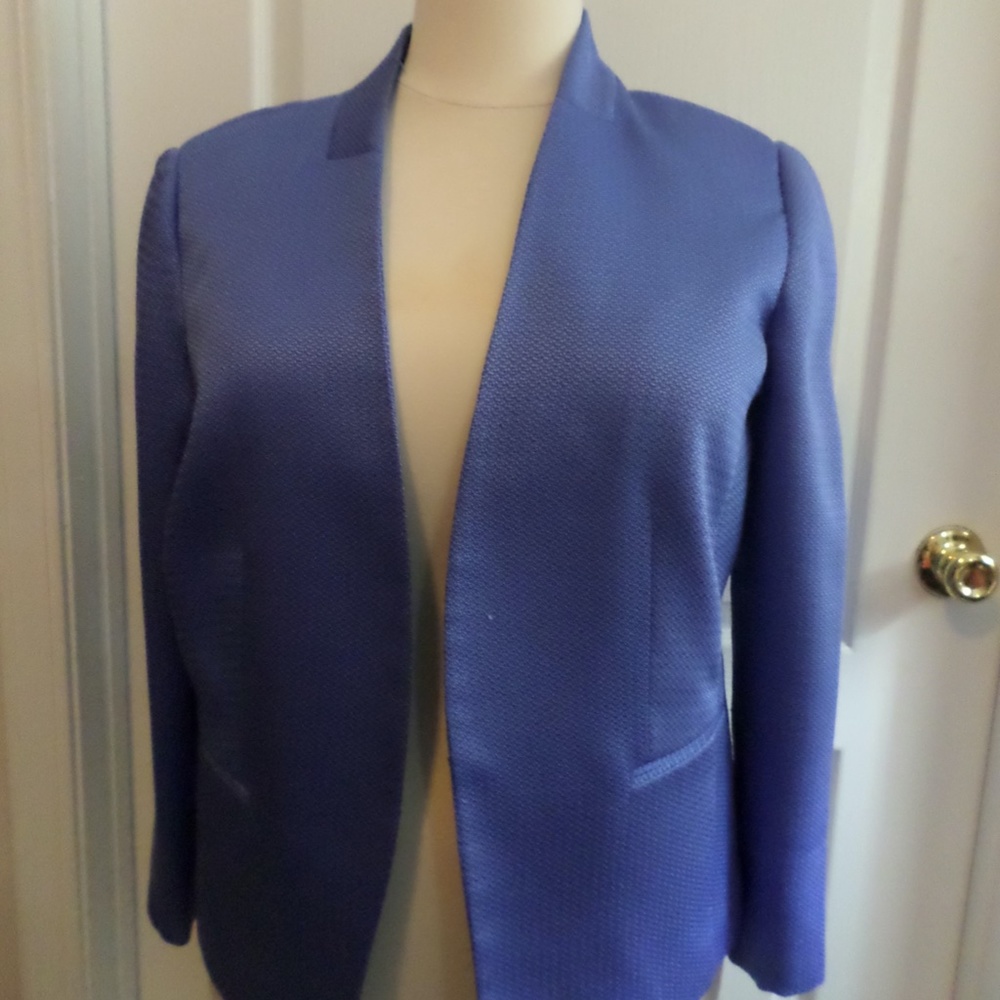 Women's Tahari Plus-Size Blazer, 16W, Blue, Pre-Owned, Good Condition